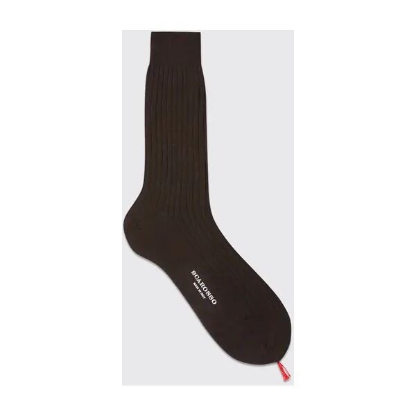 scarosso dark brown cotton calf socks - uomo calze marrone - cotone 46-47