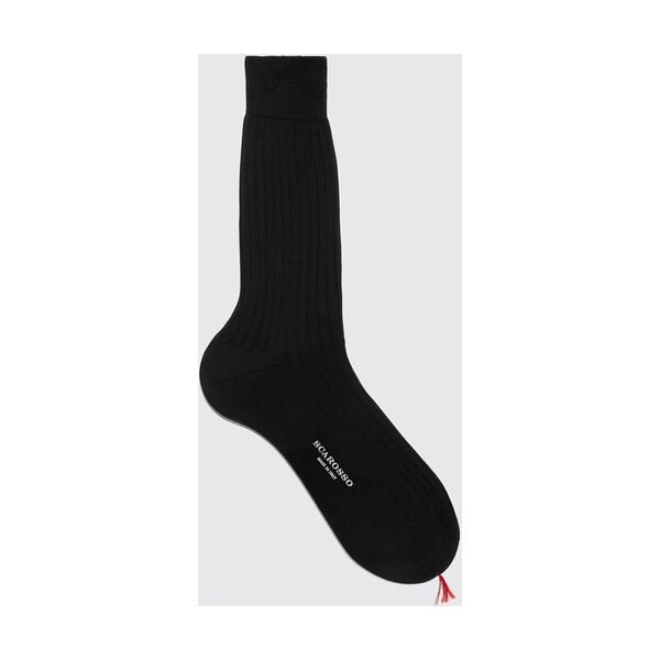 scarosso black cotton calf socks - uomo calze nero - cotone 44-45