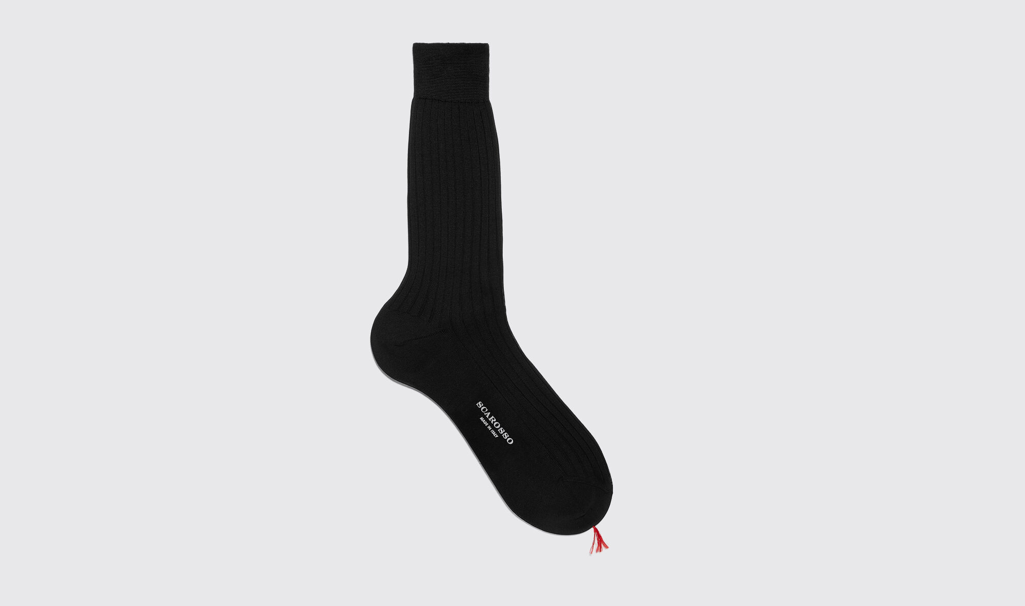 scarosso black cotton calf socks - uomo calze nero - cotone 42-43