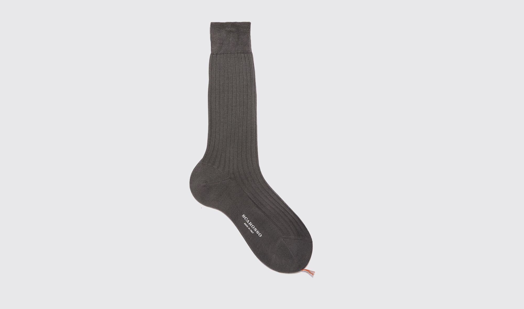 Scarosso Grey Cotton Calf Socks - Uomo Calze Grigio - Cotone 40-41