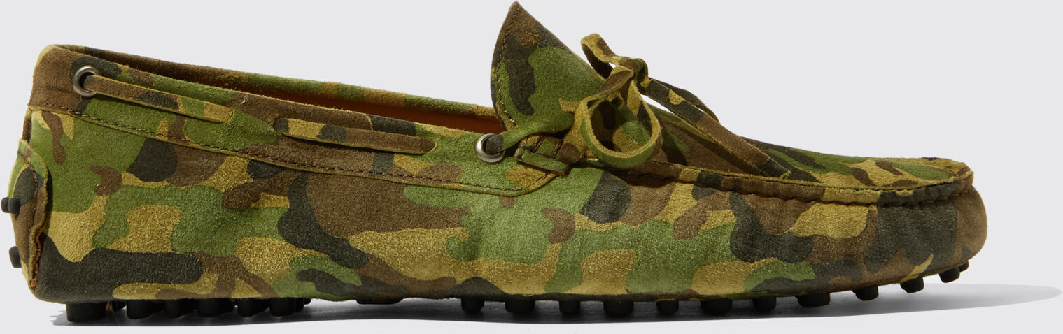 Scarosso James Camo Suede - Uomo Mocassini Con Gommini Camouflage - Camoscio 40,5