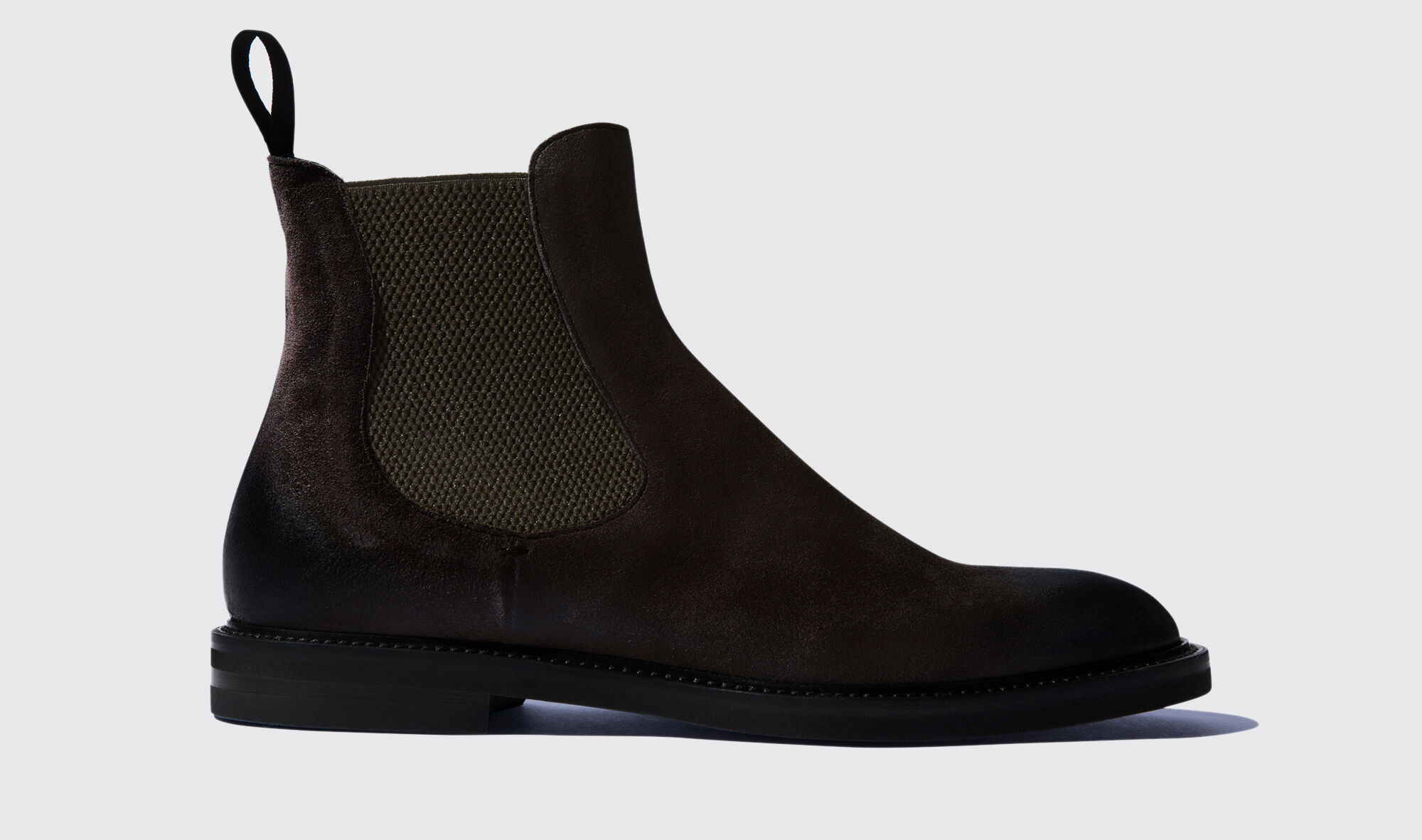 Scarosso Hunter Brown - Uomo Chelsea Boots Marrone - Camoscio 39