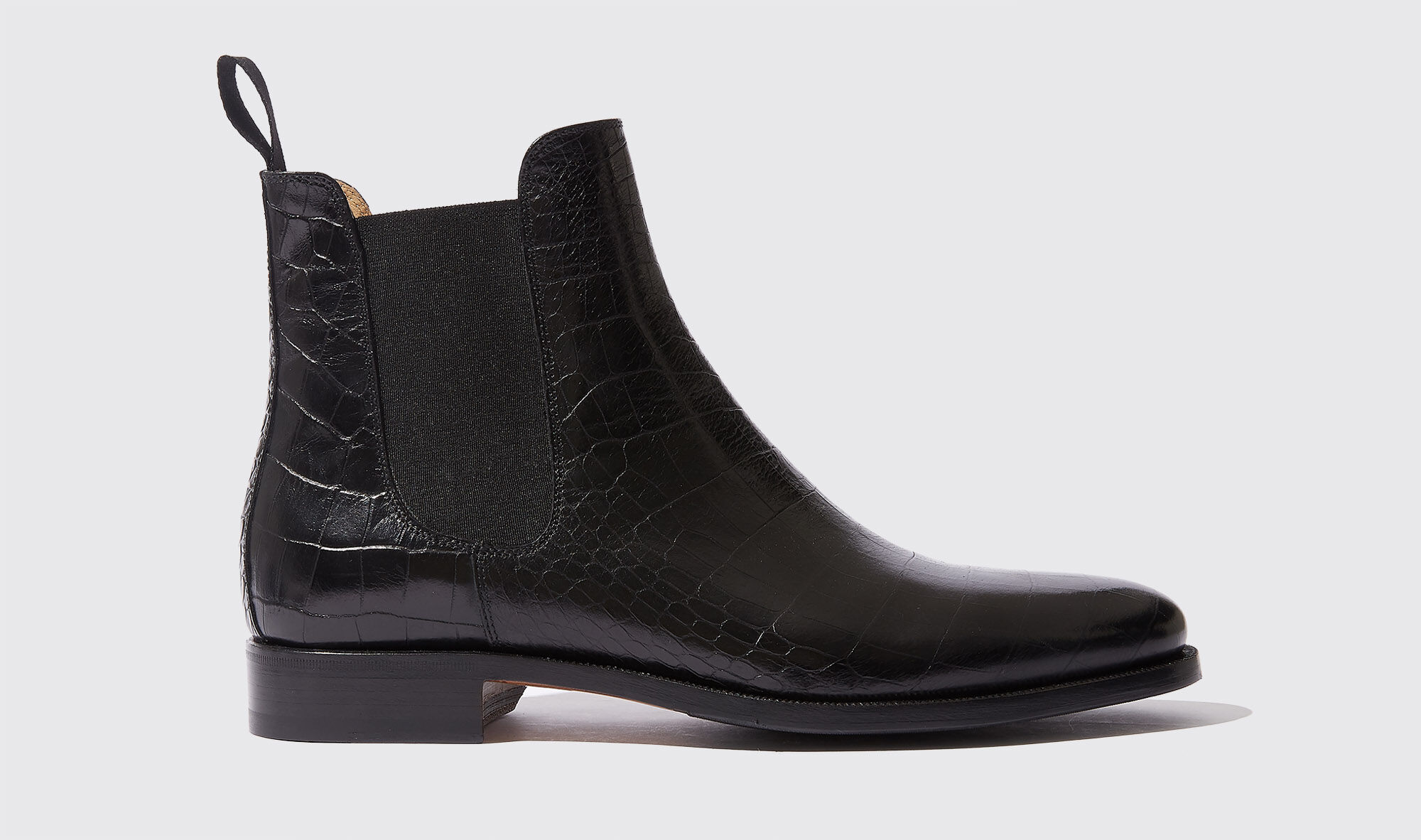 Scarosso Giancarlo Nero Cocco - Uomo Chelsea Boots Nero - Vitello Stampa Cocco 47