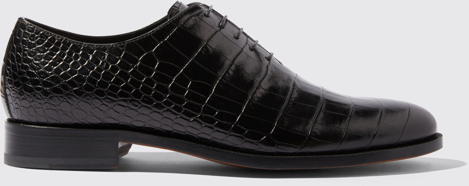 Scarosso Ignazio Nero Cocco - Uomo Scarpe Oxford Black - Croco-printed Calf 41,5