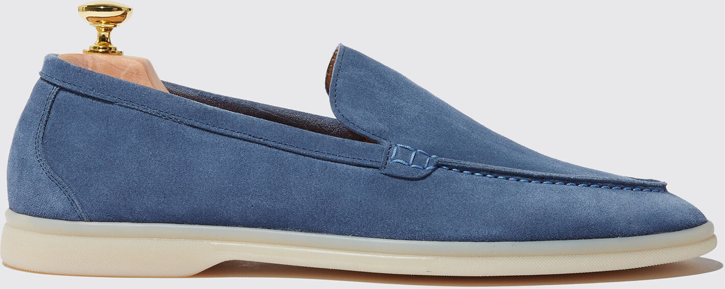 Scarosso Ludovico Acciaio Scamosciato - Uomo Mocassini Blue - Suede Leather 42,5