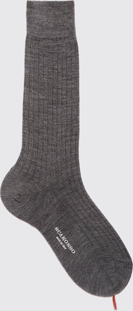 Scarosso Grey Wool Calf Socks - Uomo Prima Che Finiscano Grigio - Lana Merino 44-45