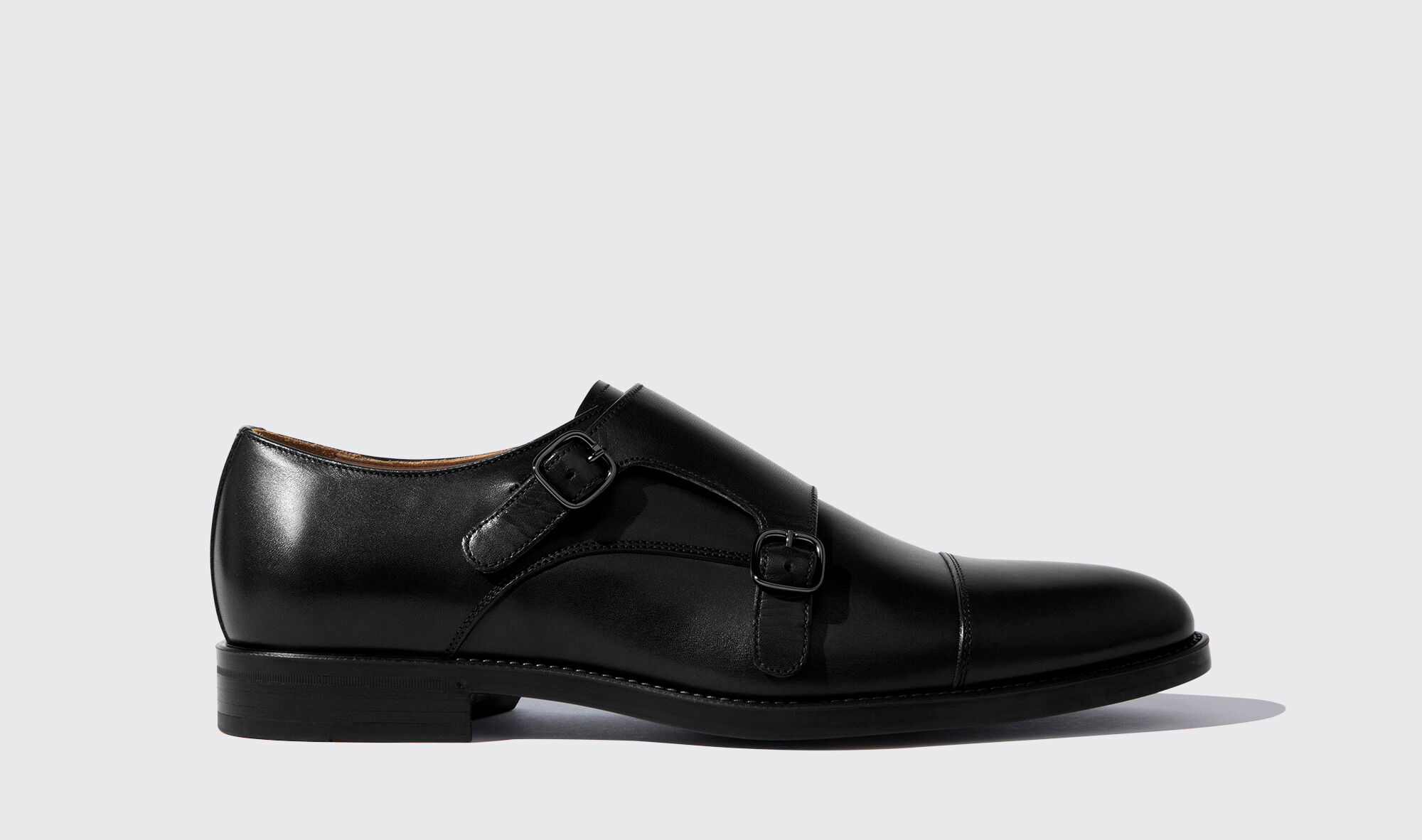 Scarosso Francesco Nero - Uomo Monk Strap Nero - Vitello 40,5