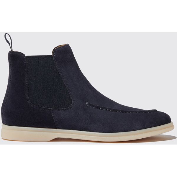 scarosso eugenia blu scamosciata - donna chelsea boots blue - suede leather 35