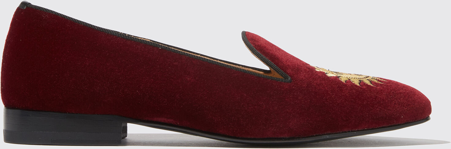 scarosso jordan burgundy velvet - donna mocassini & scarpe basse bordeaux - velluto 38