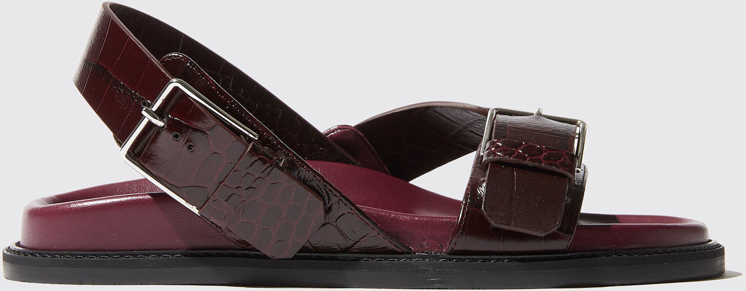 Scarosso Hailey Burgundy Croco - Donna Prima Che Finiscano Bordeaux - Pelle Stampa Coccodrillo 35