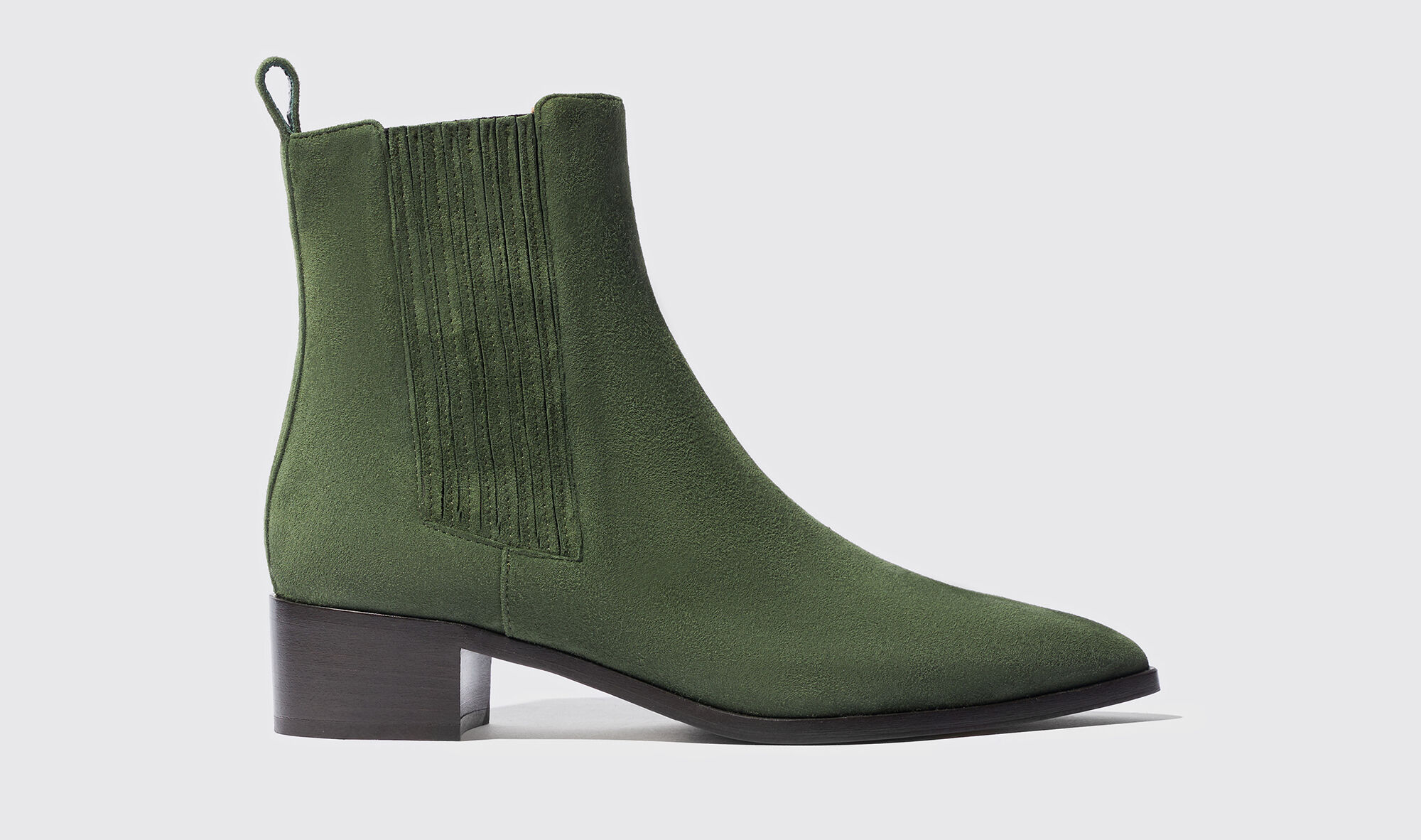 Scarosso Olivia Green Suede - Donna Chelsea Boots Green - Suede 35