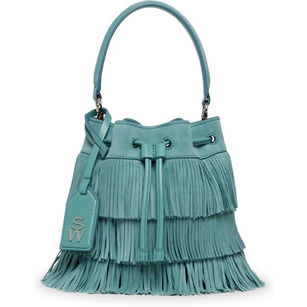 stuart weitzman rae fringe mini bucket bag - donna  cactus one size