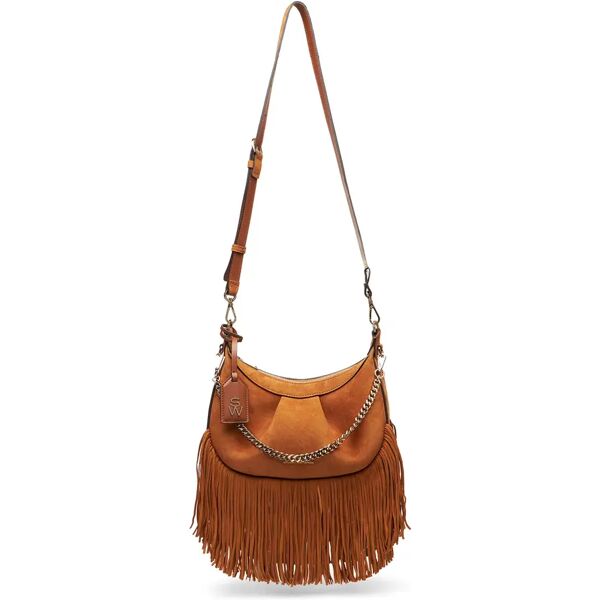 stuart weitzman stellar crescent fringe bag - donna  camel one size