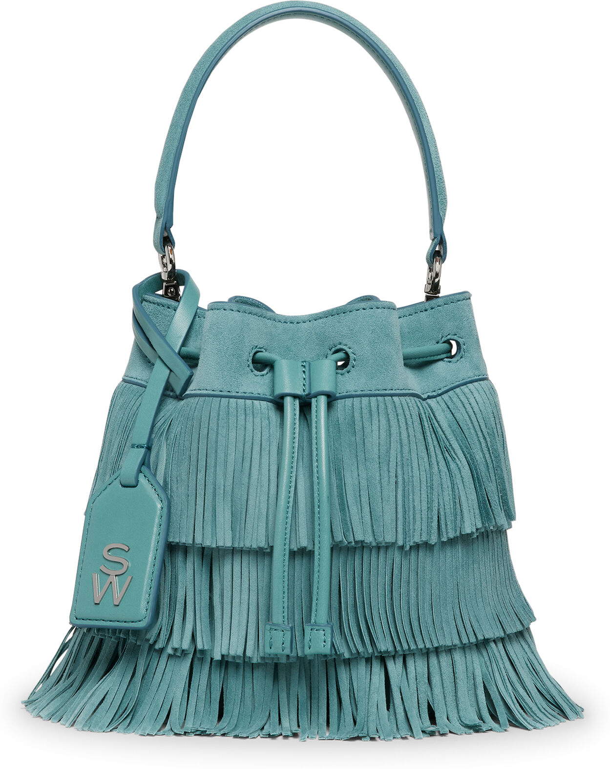 Stuart Weitzman Rae Fringe Mini Bucket Bag - Donna  Cactus One Size