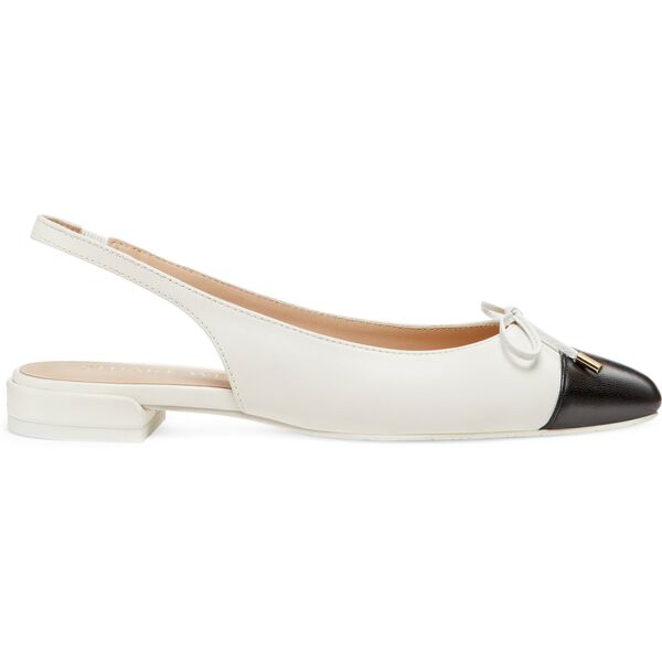 stuart weitzman sleek bow slingback flat - donna mocassini e scarpe basse cream/black 36.5