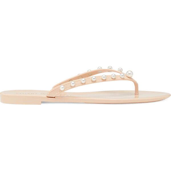 stuart weitzman goldie jelly flip flop - donna mocassini e scarpe basse cipria 36.5