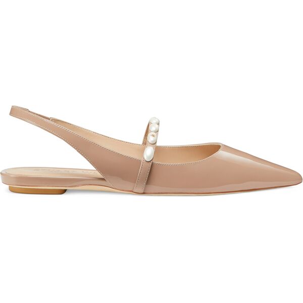 stuart weitzman emilia pearlita slingback flat - donna mocassini e scarpe basse fawn 37.5