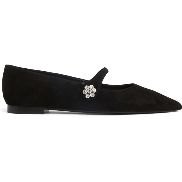 stuart weitzman crystal fleur mary jane flat - donna mocassini e scarpe basse black 37