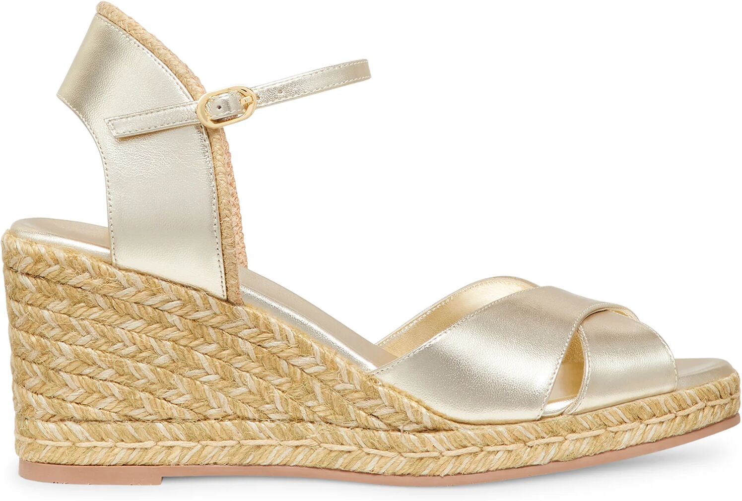 Stuart Weitzman Mirela Ii Espadrille Wedge - Donna Zeppe Light Gold 36