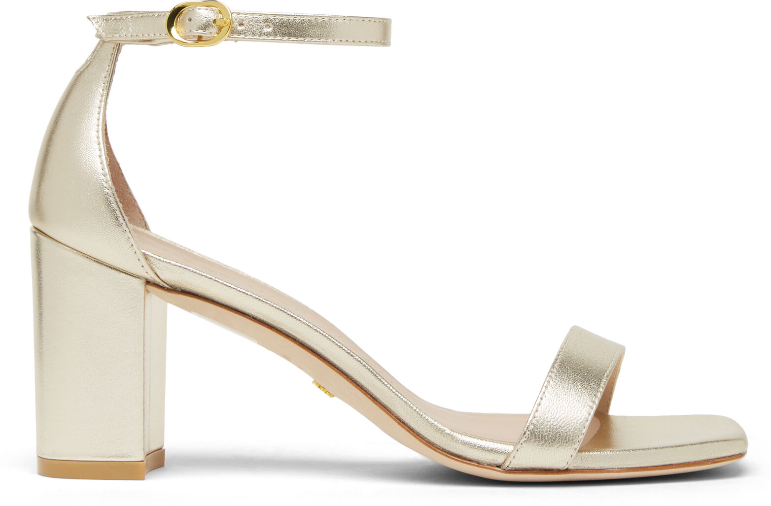 Stuart Weitzman Nudistcurve 75 Block Sandal - Donna Sandali Oro Chiaro 38.5