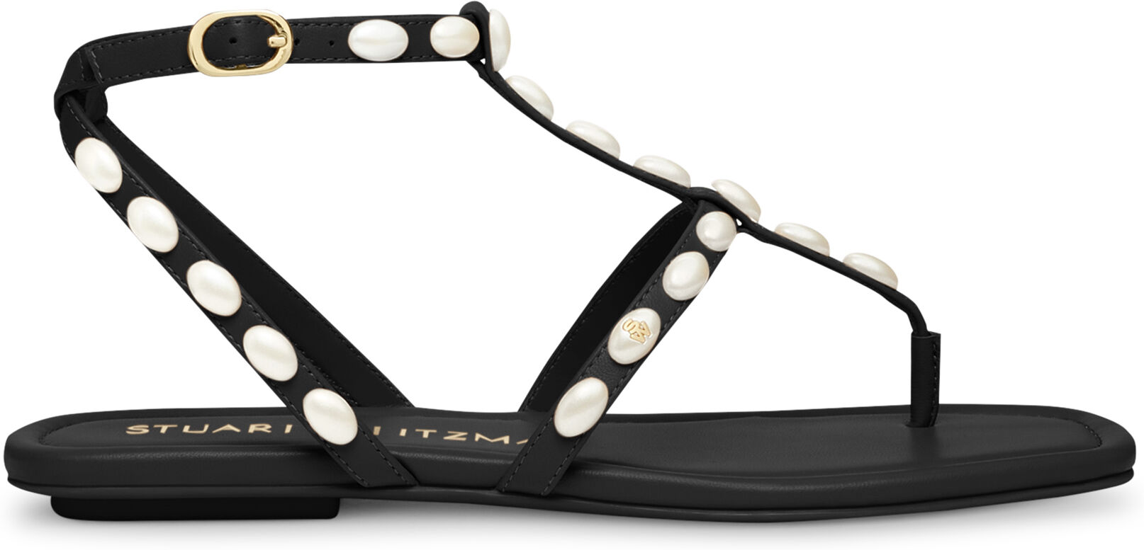 Stuart Weitzman Pearlita Flat Sandal - Donna Sandali Black 40.5