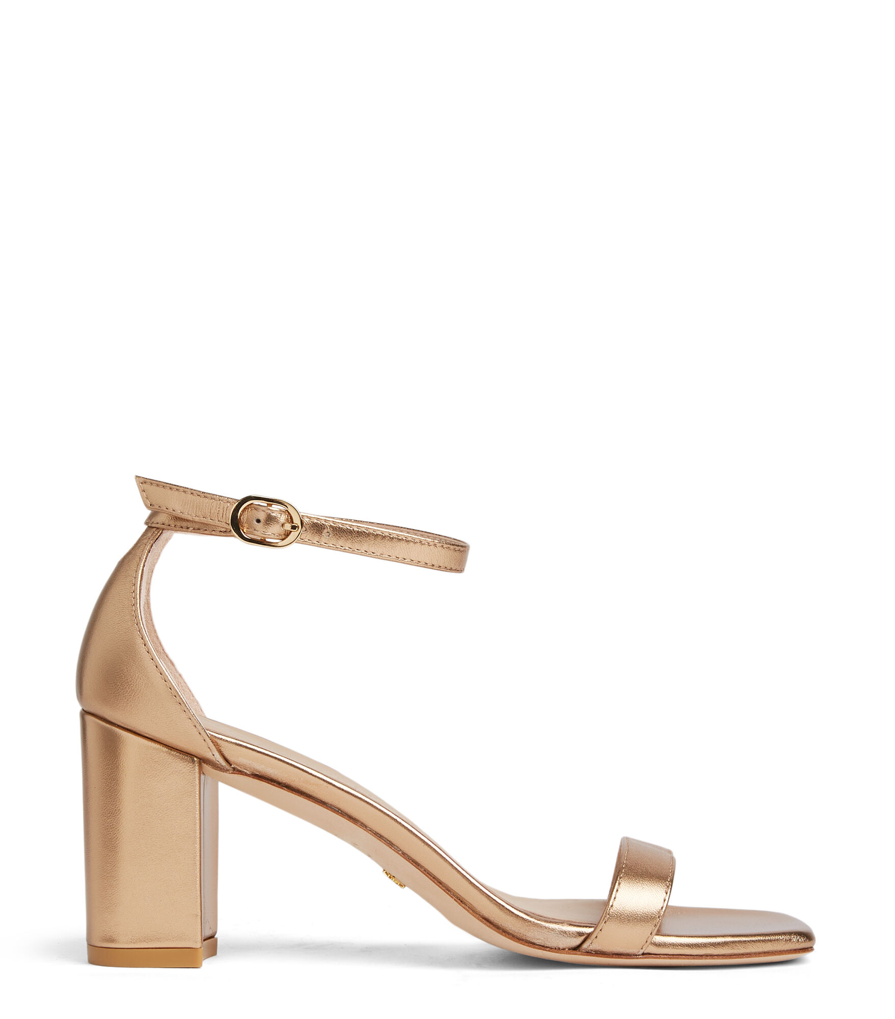 Stuart Weitzman Nudistcurve 75 Block Sandal - Donna Sandali Oro 39