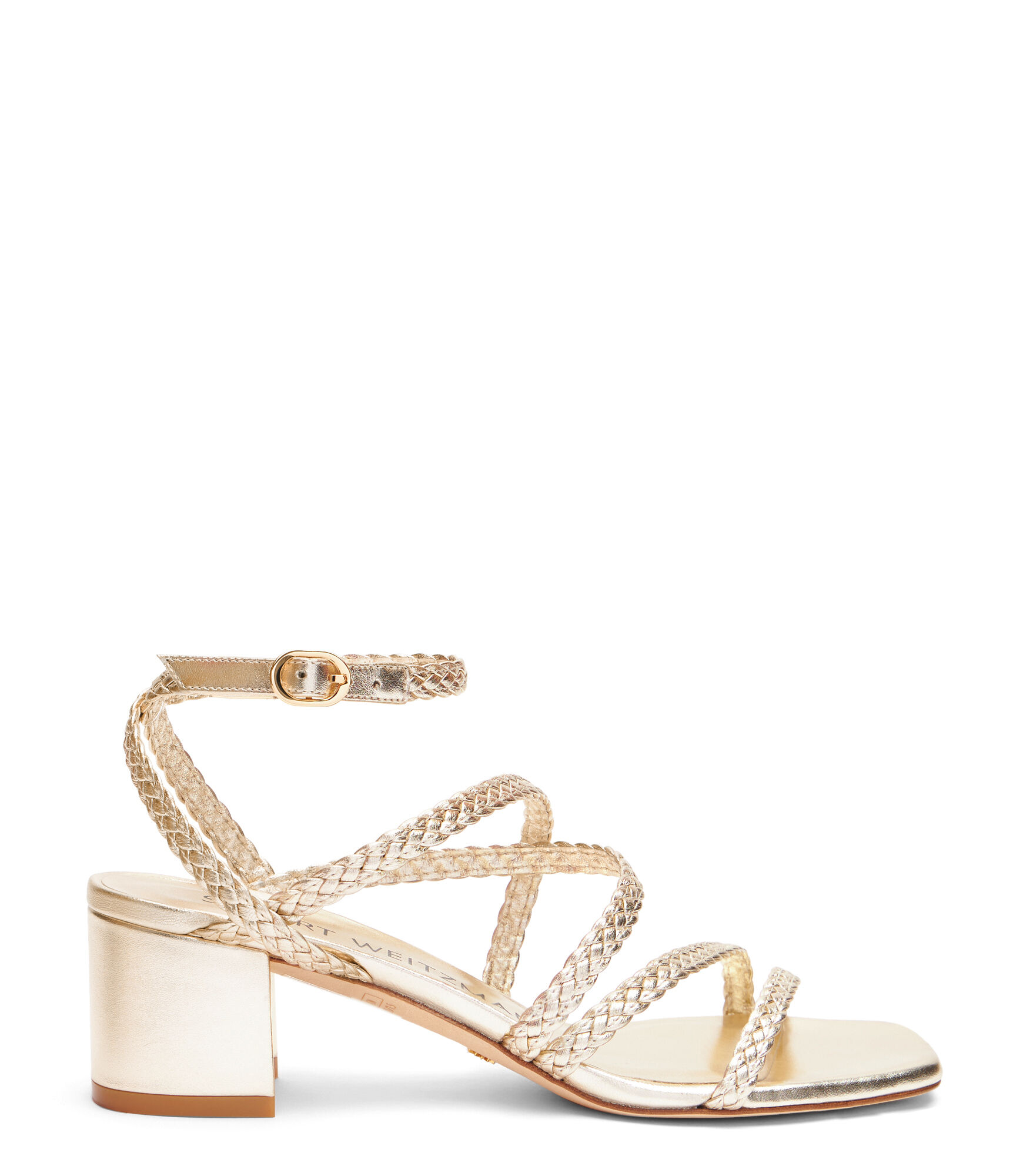 Stuart Weitzman Wovette 50 Ankle-strap Sandal - Donna Sandali Light Gold 38.5