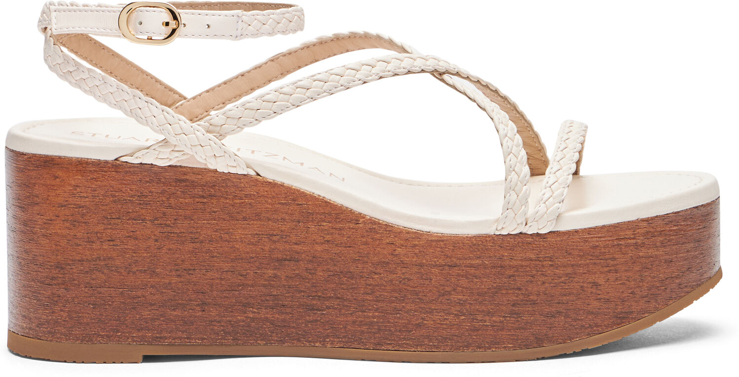 Stuart Weitzman Wovette Wedge - Donna Zeppe Seashell/walnut 39