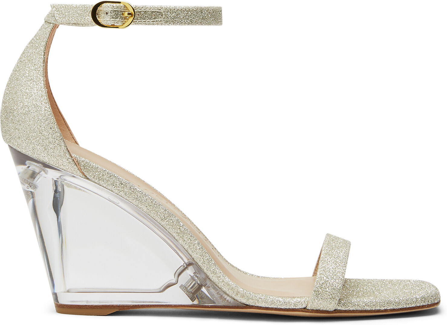 Stuart Weitzman Nudistlucite 85 Wedge - Donna Zeppe Platino 37