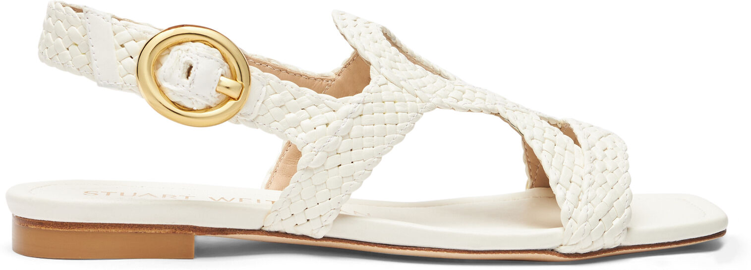 Stuart Weitzman Wovette Flat Sandal - Donna Sandali Cream 39.5