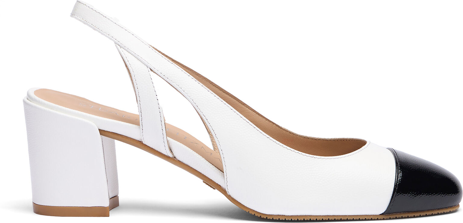 Stuart Weitzman Sleek 50 Slingback - Donna Décolleté E Slingback White/black 39.5