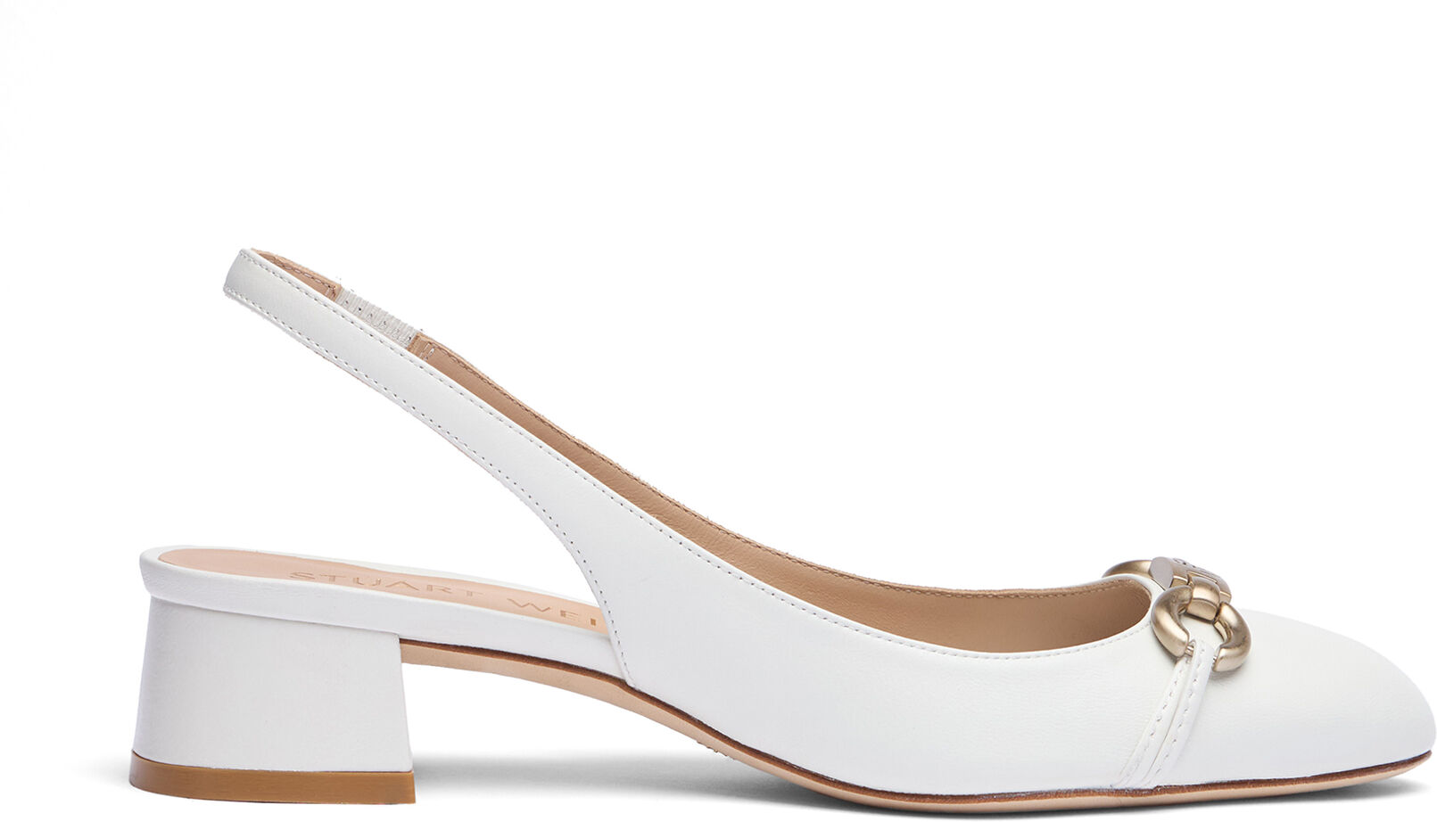 Stuart Weitzman Vivienne 35 Sw Signature Slingback - Donna Décolleté E Slingback White 40