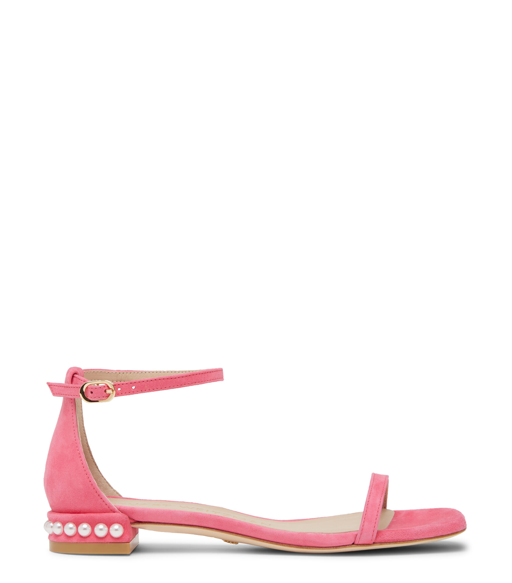 Stuart Weitzman Nudistcurve Pearl Flat Sandal - Donna  Rosa Acceso 37