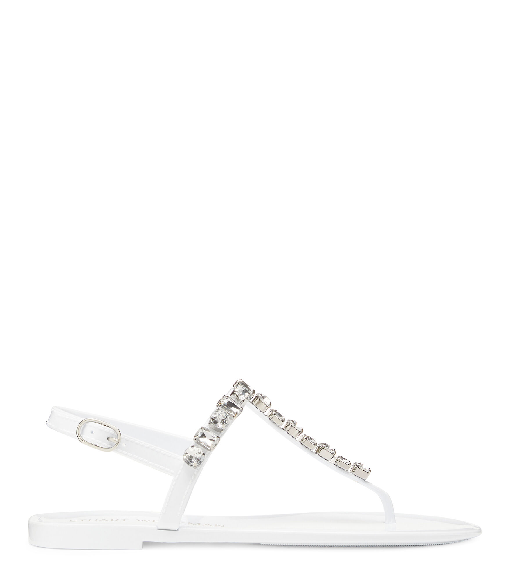 Stuart Weitzman Jaide Gem Jelly Flat - Donna Mocassini E Scarpe Basse Bianco 34.5