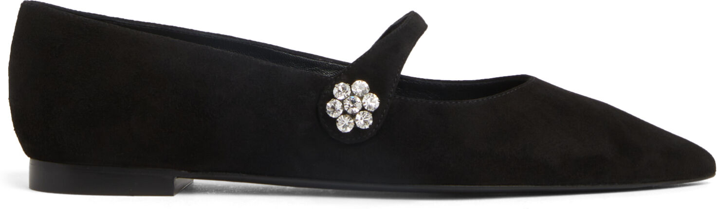 Stuart Weitzman Crystal Fleur Mary Jane Flat - Donna Mocassini E Scarpe Basse Black 37