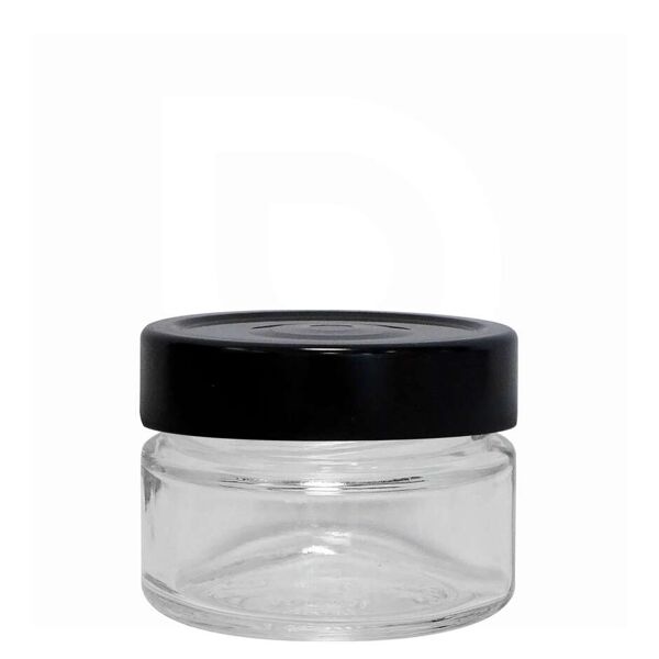 polsinelli vasetto in vetro ergo 106 ml con tappo flip alto nero (24 pe