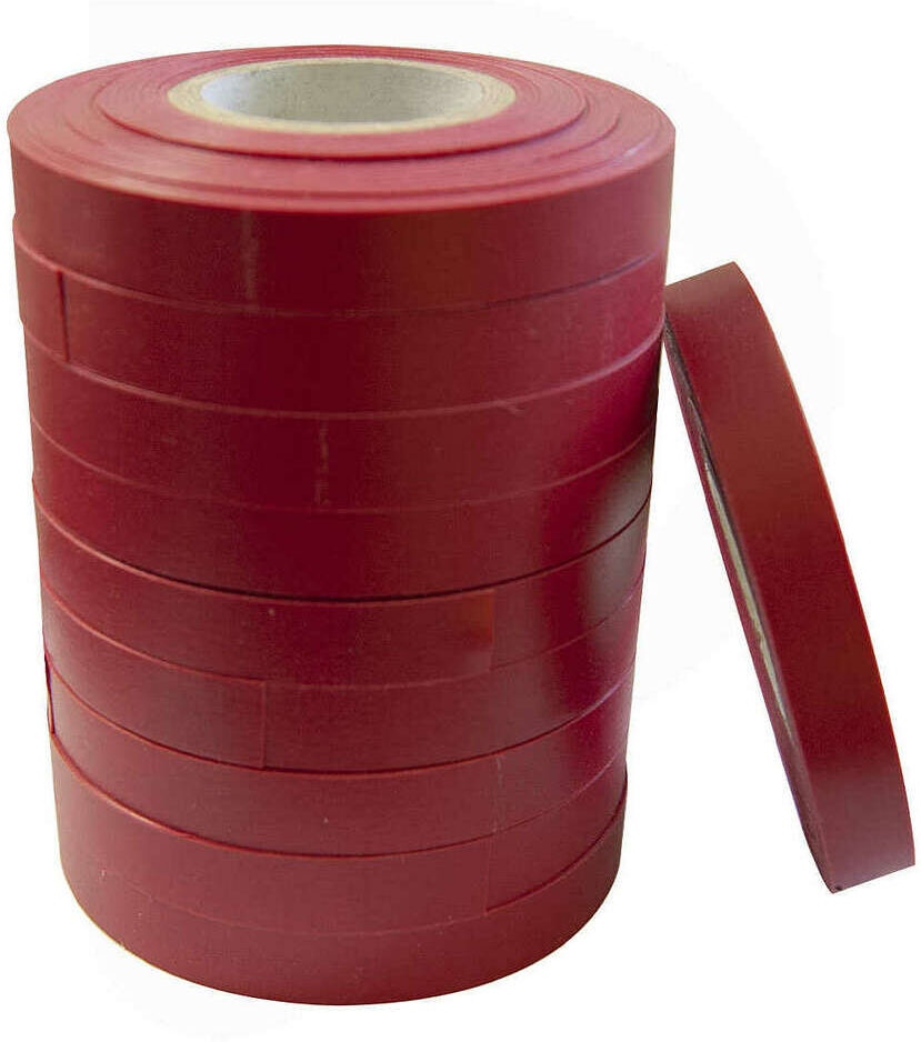 Polsinelli Nastro PVC rosso per legatrice a nastro 0,25 - 16 m (20 pezz