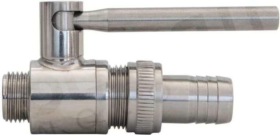 Polsinelli Valvola a sfera Inox 1/2" M x 3/4" M con portagomma