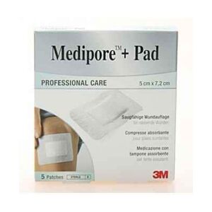 3M Medipore+Pad Medicazione Sterile 5X7,2 Cm 5 Pezzi
