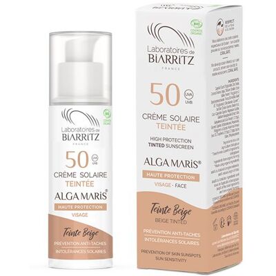 Laboratoires de Biarritz Crema solare colorata beige viso SPF 50 - bio - 50ml Laboratoires de Biarritz Crema solare colorata beige viso SPF 50 - bio - 50ml
