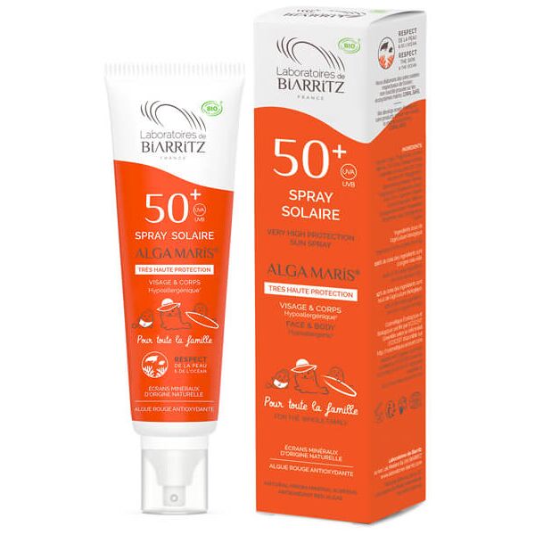 laboratoires de biarritz spray solare viso e corpo spf 50+ - bio - 150ml - formato famiglia - alga maris