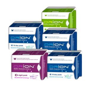 Assorbenti Drion - 3x giorno + notte + salvaslip - cotone biologico e ioni negativi