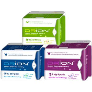 Assorbenti Drion - giorno + notte + salvaslip - cotone biologico e ioni negativi