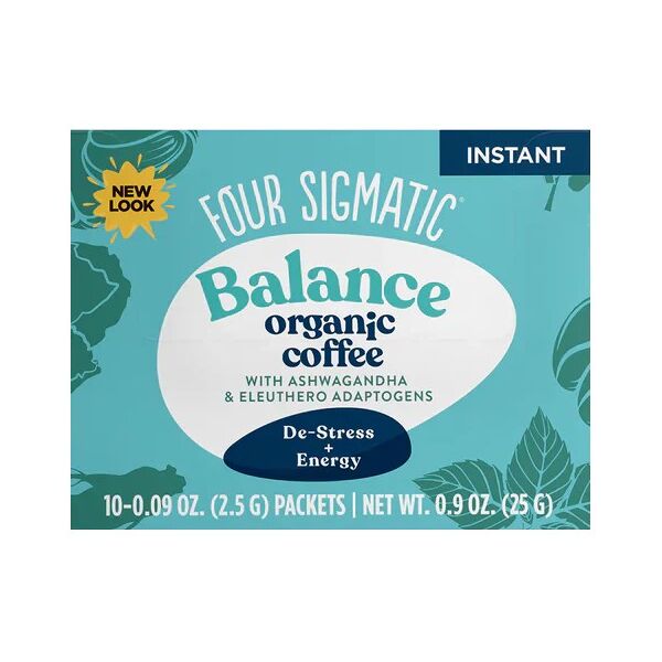 four sigmatic adaptogen coffee mix con ashwagandha, tulsi e chaga - bio - 10 bustine