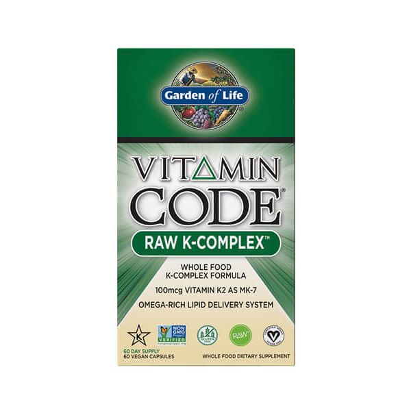 garden of life raw k complex - vitamina k dal cibo - 60 caps