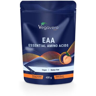 Vegavero EAA - Aminoacidi essenziali in polvere alla pesca - 400g Vegavero EAA - Aminoacidi essenziali in polvere alla pesca - 400g