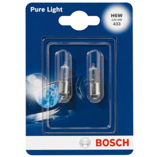 bosch secondario di lampada a incandescenza h6w pure light 12v, 6w