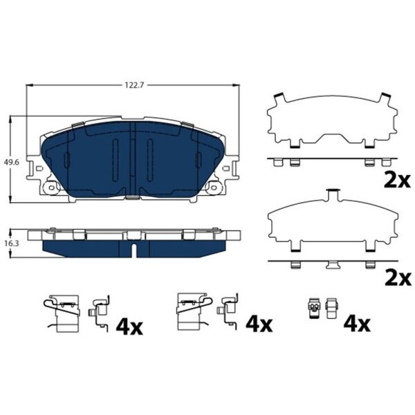 trw set di pastiglie freno, freno a disco blu elettrico gdb4173bte