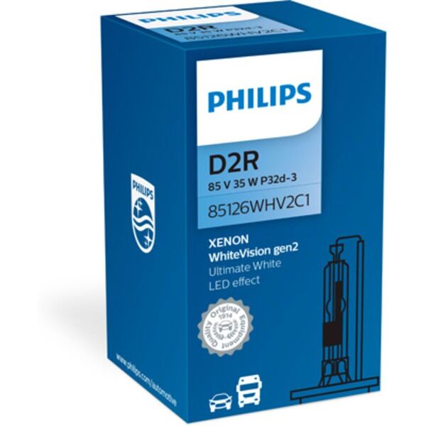 philips lampadina allo xeno d2r whitevision gen2 85v, 35w