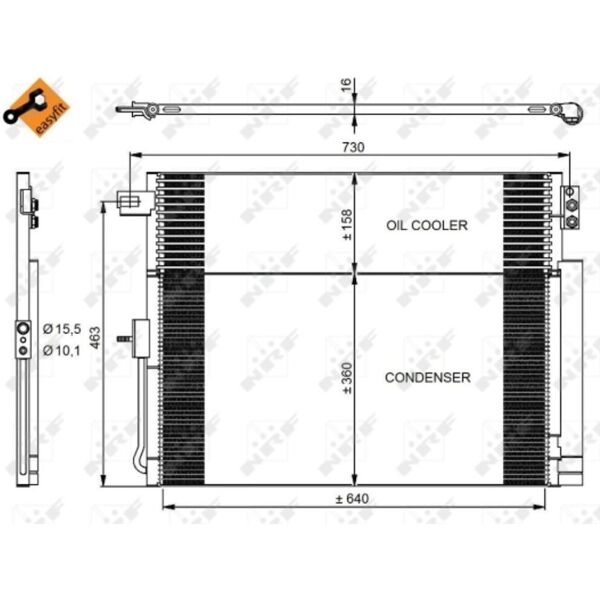 nrf condensatore, condizionatore d'aria easy fit 350038